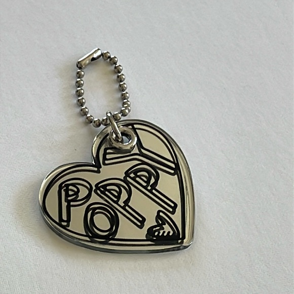 Coach Poppy Mirrored Heart Hangtag Bag Charm Keyfob Hang Tag Multi - Picture 5 of 14